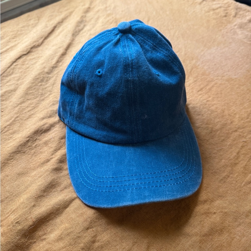 Lift Down Classic Cap - Blue with Adjustable Strap (Brass Buckle)